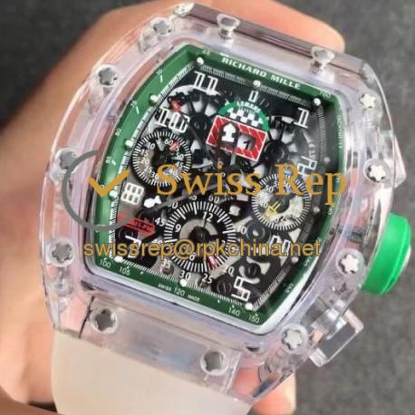 RM011-FM Shappire Green &amp; Skeleton Dial 7750