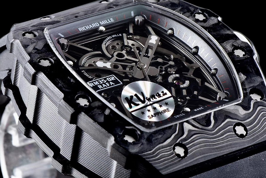 Richard Mille Replica RM 35 02 Black Imported Rubber Strap