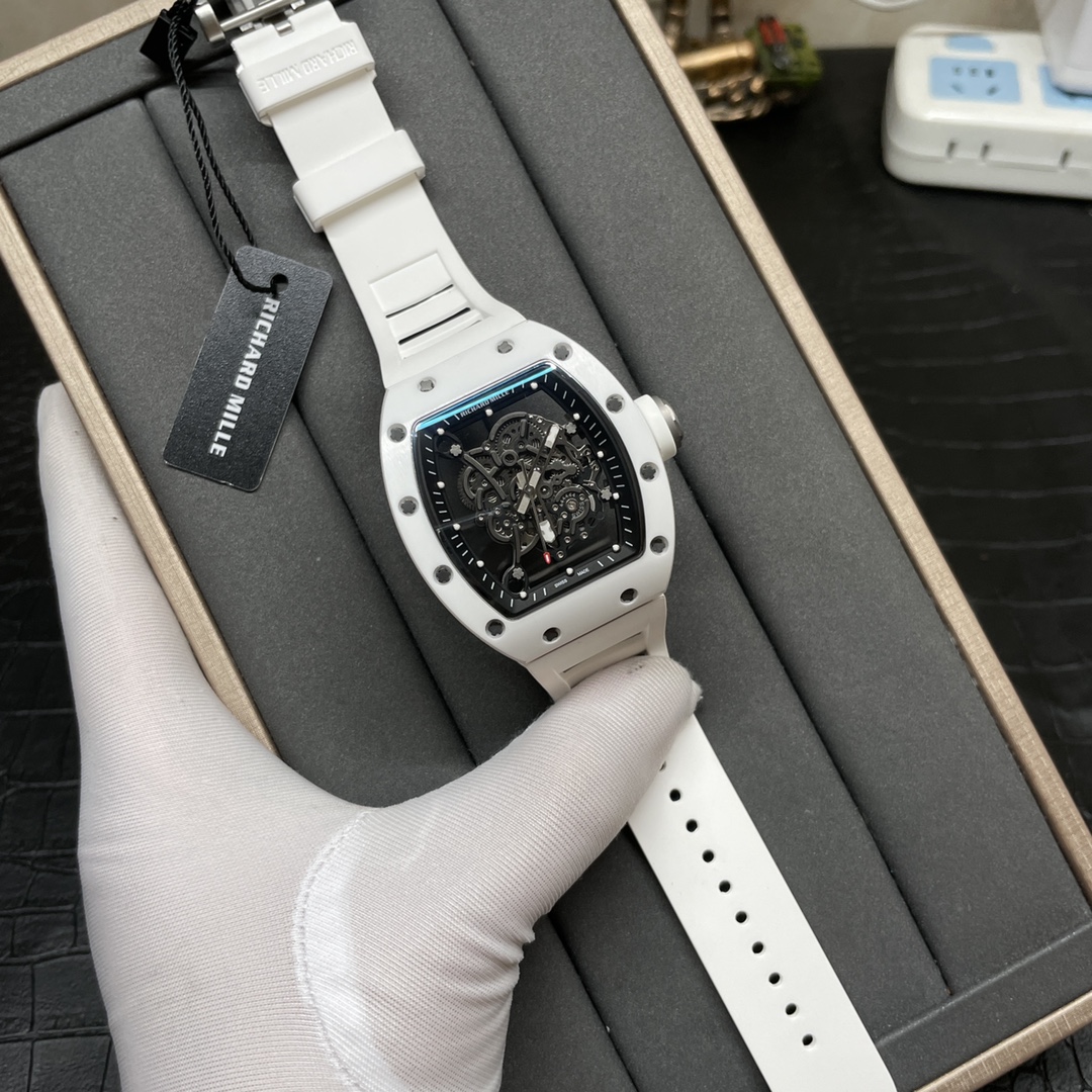 Replica Richard Mille RM 055 Bubba Watson White Ceramic Super Clone Watch