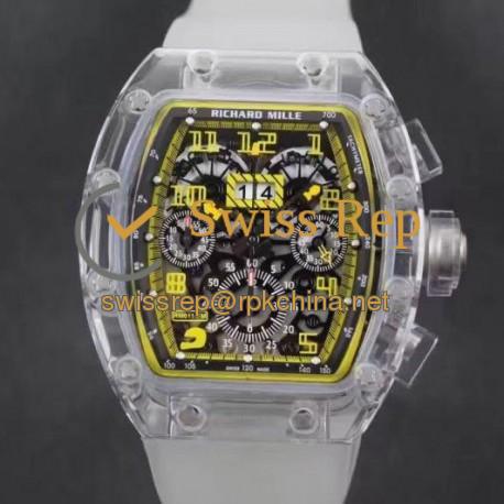 RM011-FM Shappire Black &amp; Yellow Skeleton Dial 7750
