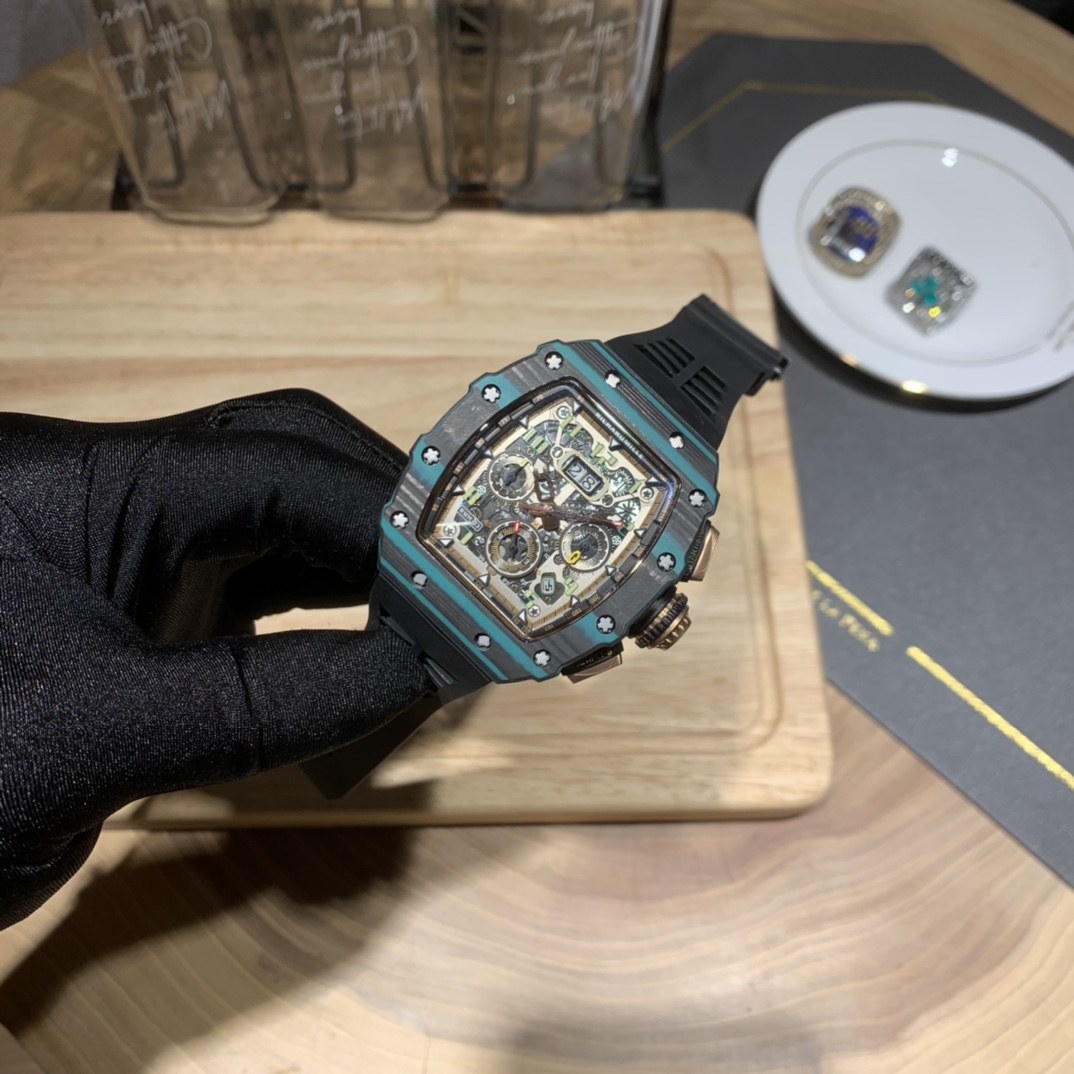 Swiss Replica Richard Mille RM 11-03 Carbon Turquoise Case Watch – Skeleton Dial Luxury Men's Timepiece