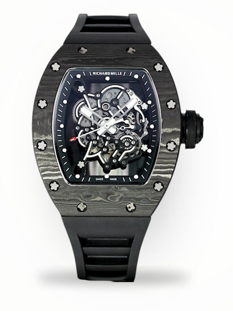 Premium Richard Mille RM 055 Bubba Watson Replica Watch – Swiss Movement, Carbon Fiber Case, Skeleton Dial
