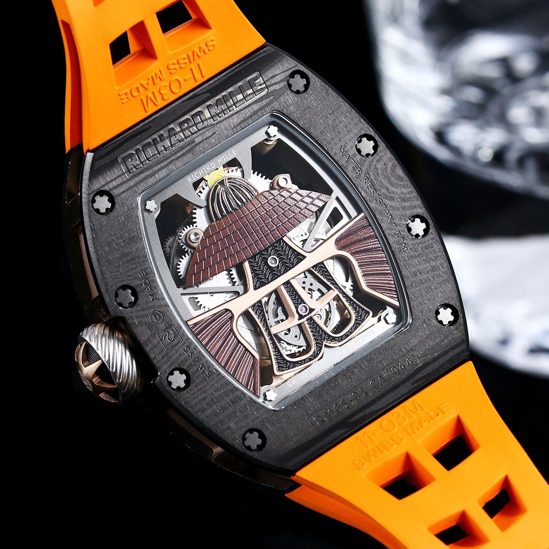 High-End Luxury Replica Richard Mille RM 47 Samurai Watch – Carbon Barrel Case, Swiss Tourbillon Movement
