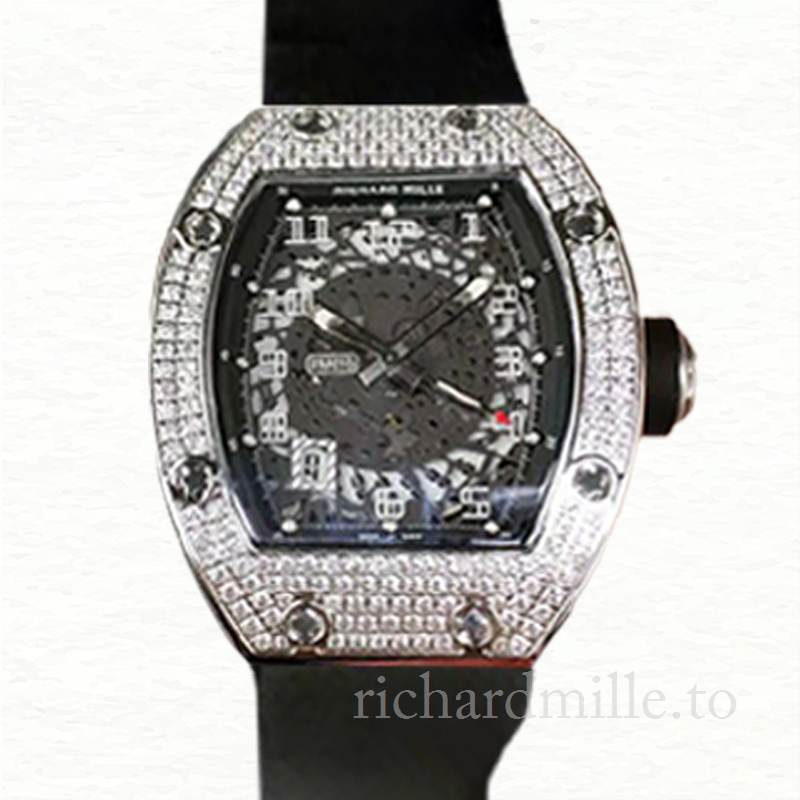 Richard Mille RM010 Men Mechanical Rubber Band Transparent Dial