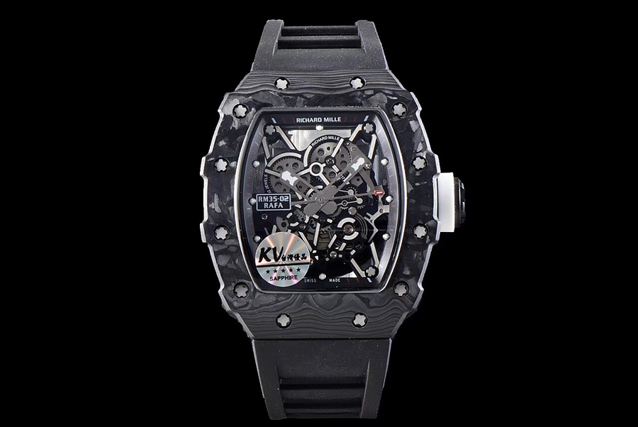 Richard Mille Replica RM 35 02 Black Imported Rubber Strap