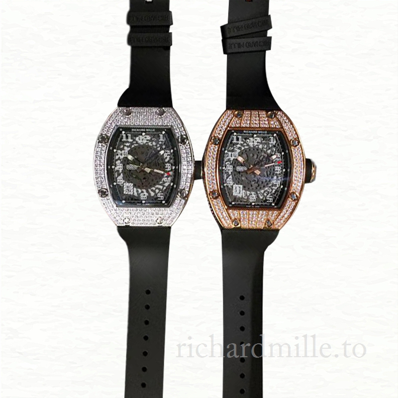 Richard Mille RM010 Men Mechanical Rubber Band Transparent Dial