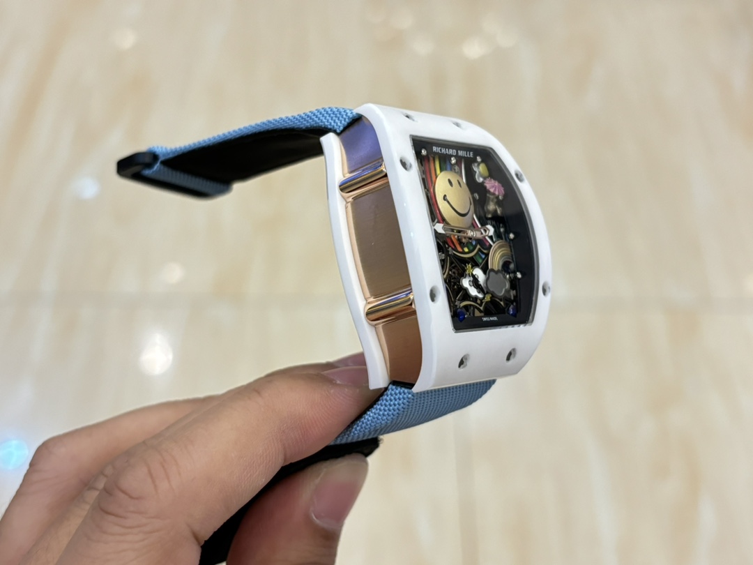 Replica Richard Mille RM 88 Smiley Automatic Winding Tourbillon with Blue Strap