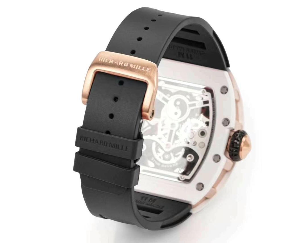 Replica Richard Mille RM S10 Koi Tourbillon Watch with Black Rubber Strap