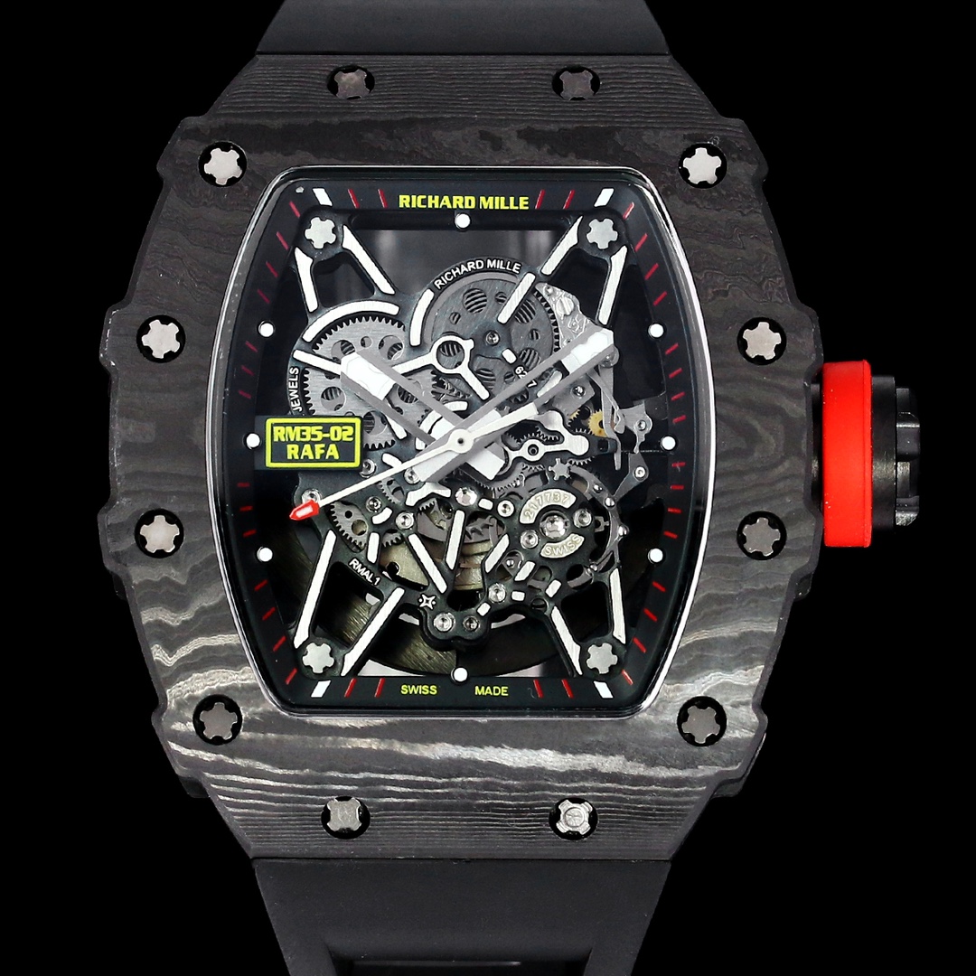Best Richard Mille RM 35-02 Replica – Bold Carbon Fiber Case and Premium Skeletonized Dial Design
