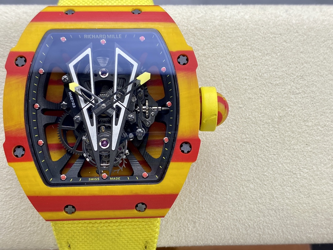 Replica Richard Mille RM27-03 Rafael Nadal Tourbillon Swiss Movement Carbon Fiber Watch