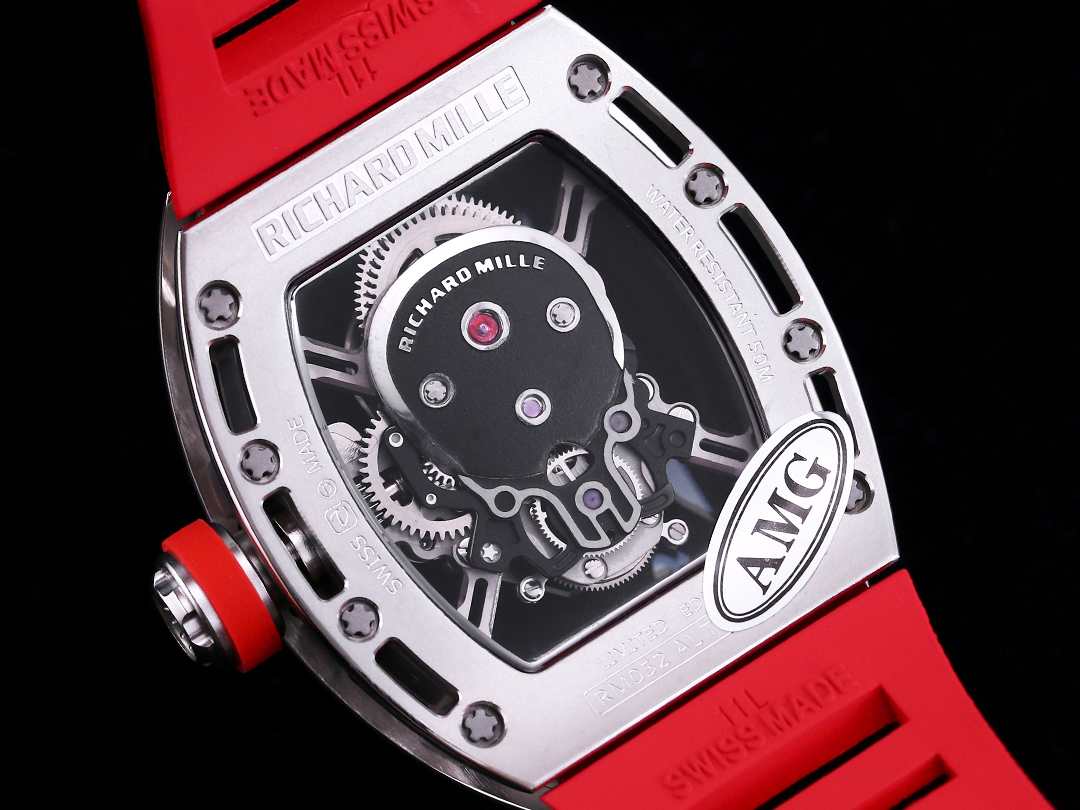 Best Swiss Replica RICHARD MILLE RM 52 Tourbillon Super Clone Watch – Skull Skeleton Dial, Red Strap