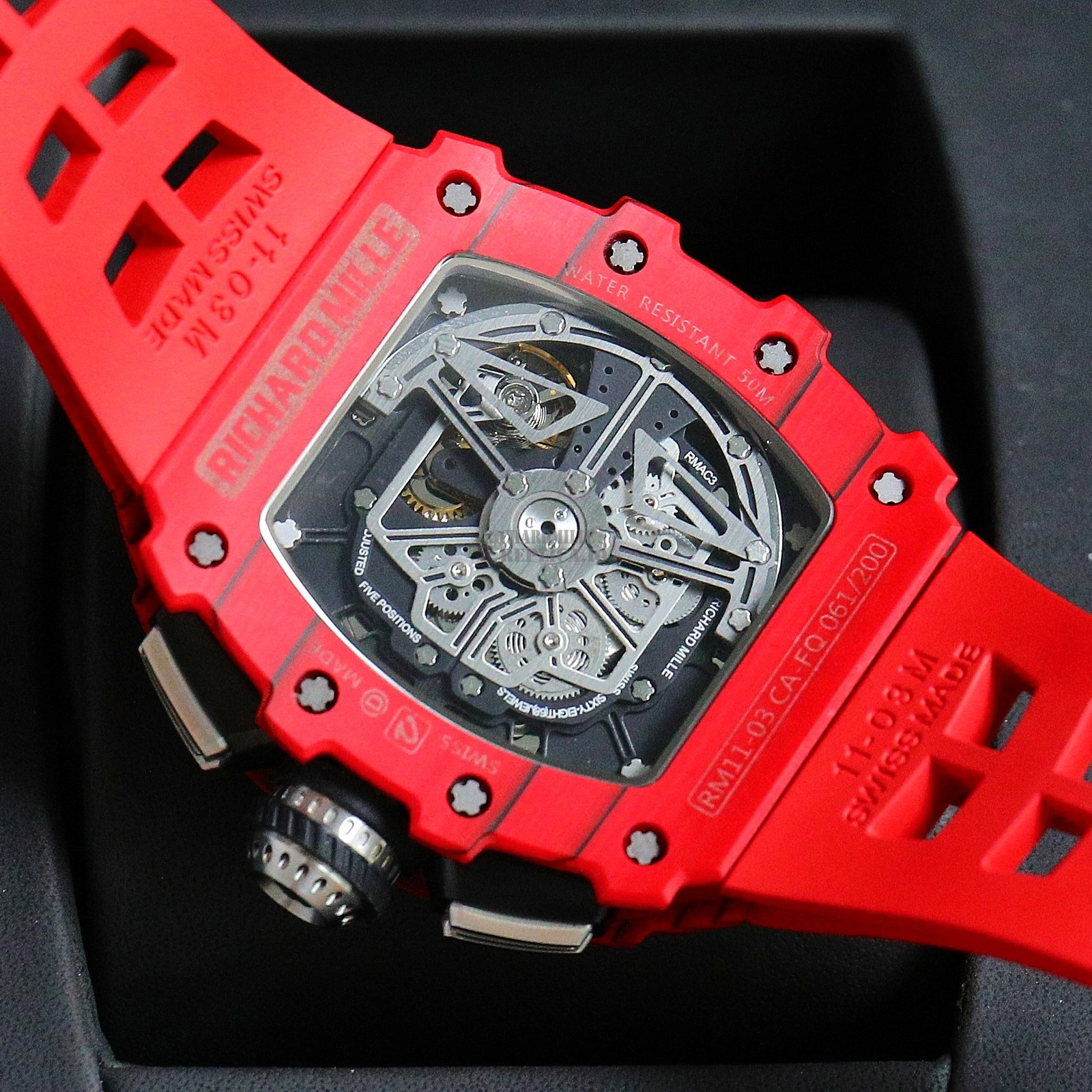 Richard Mille RM 11-03 Red Carbon Fiber Full Skeleton 7750 Automatic Replica Watch