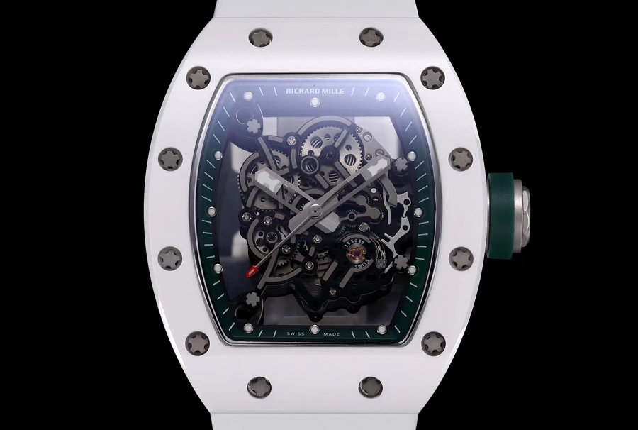 Richard Mille Replica RM 055 White Strap White Ceramic Material Case