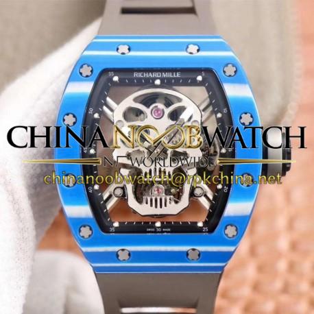 RM052-01 JBF Blue Forged Carbon Skeleton Dial Swiss Tourbillon