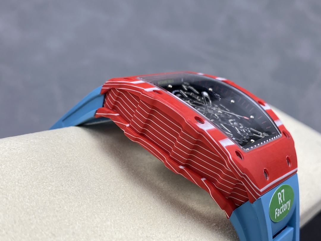 Premium Swiss Richard Mille RM35-02 Rafael Nadal Replica Tourbillon – Carbon Case & Blue Strap Luxury Skeleton Watch For Men