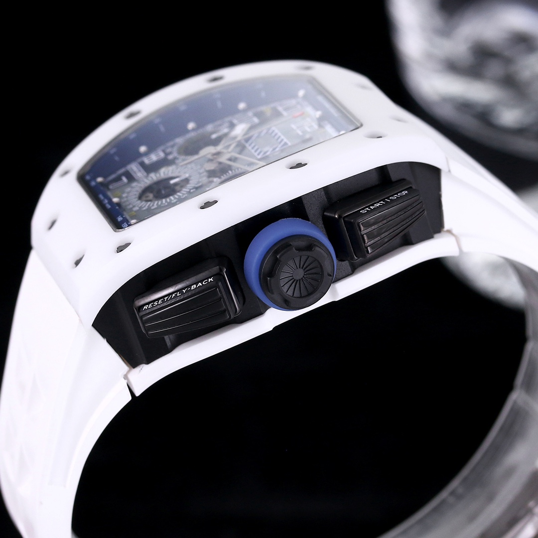 Men’s Richard Mille RM 011 Replica Chronograph Watch – White Ceramic Case With Skeleton Dial