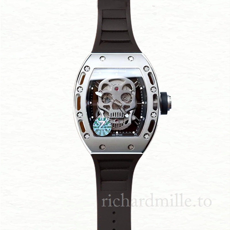 Richard Mille RM52-01 Mechanical Men Stainless Steel Rubber Band Watch