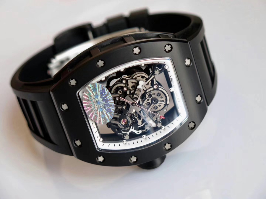 Richard Mille Replica RM 055 Full Ceramic Case Black Strap