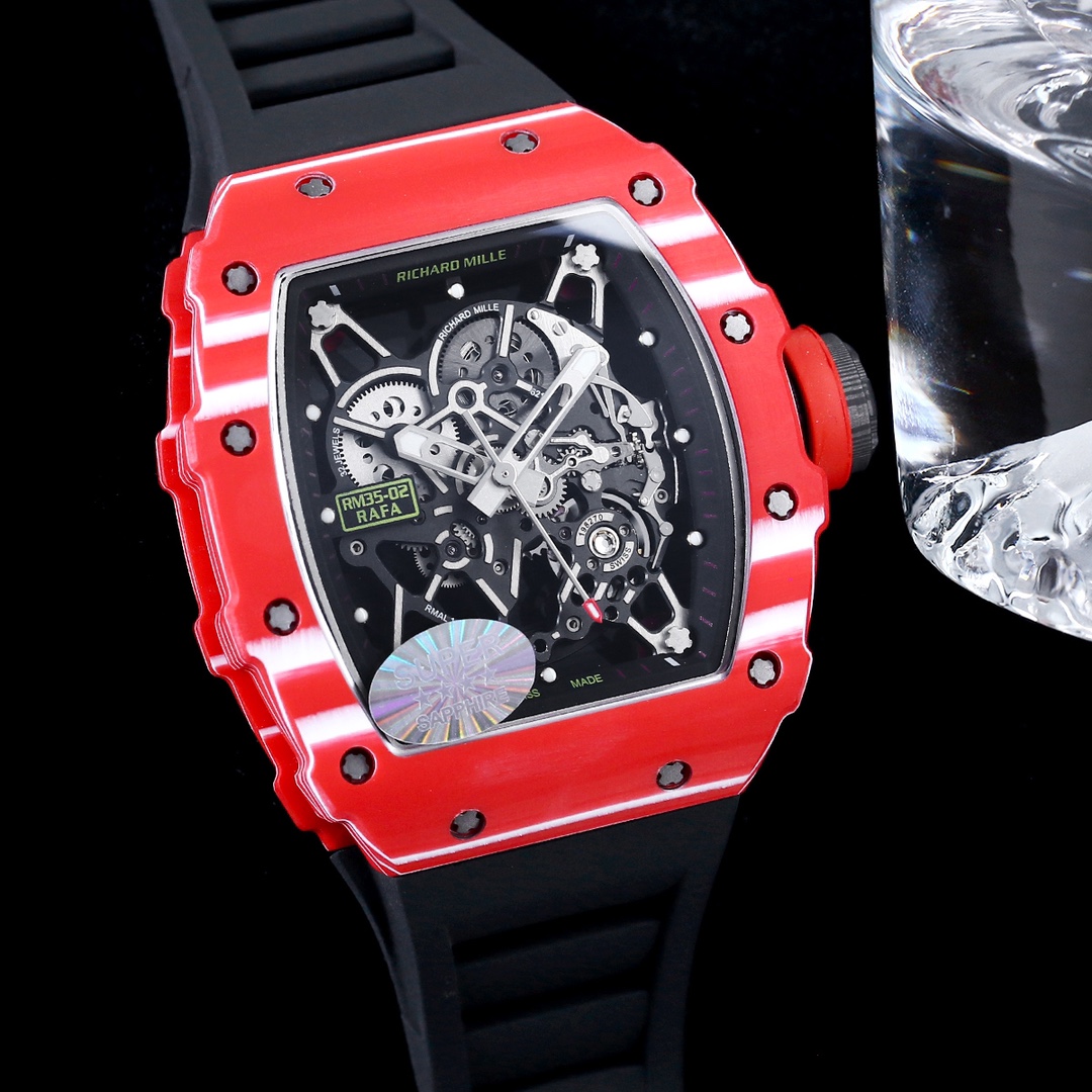 Richard Mille RM 35-02 Rafael Nadal Replica – Bold Red Case, Swiss Tourbillon Movement, Sport Watch For Men