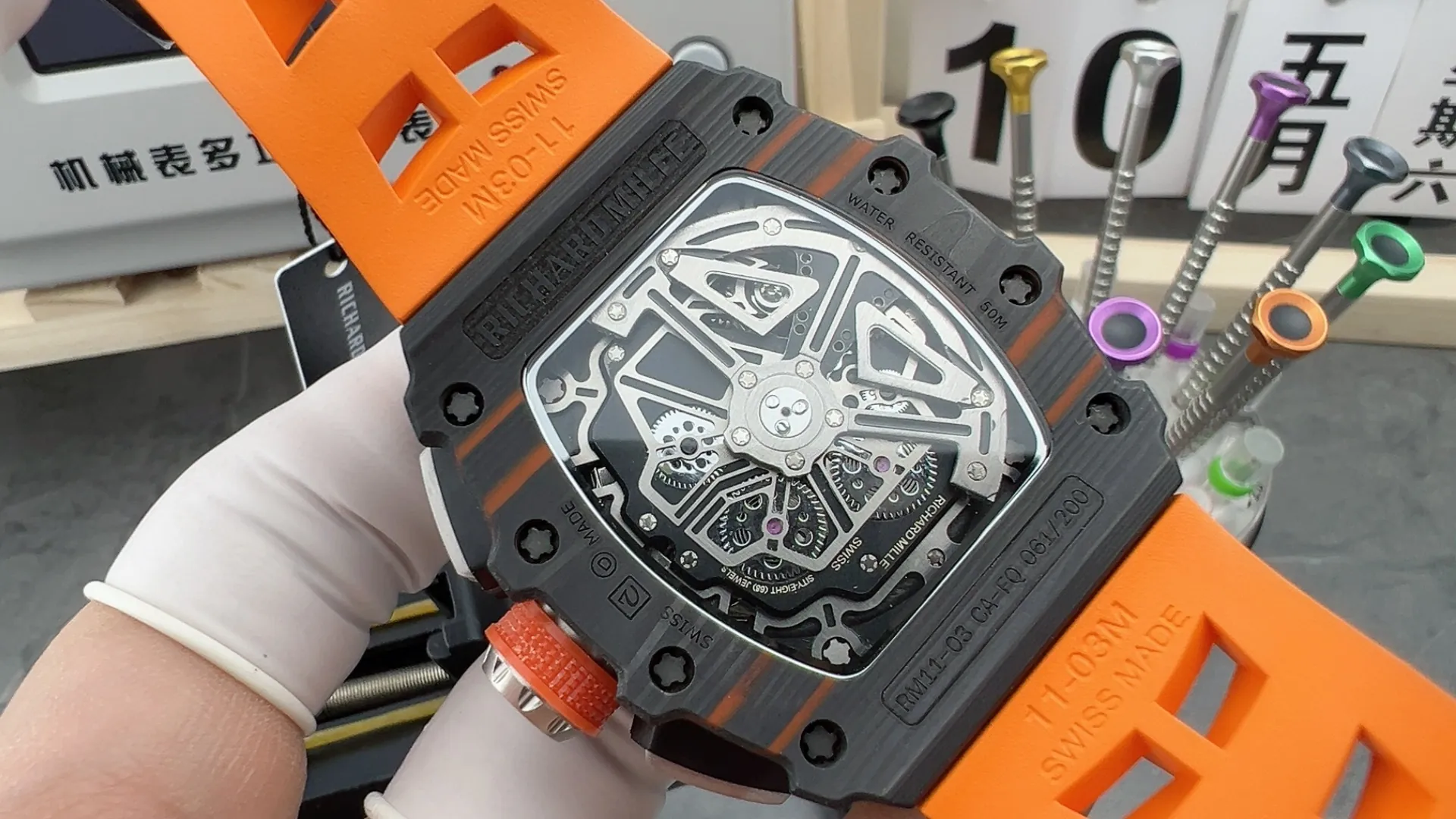 Richard Mille RM 11-03 Black Orange NTPT Carbon Fiber Automatic Replica Watch
