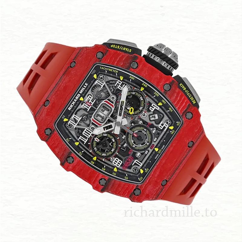 Richard Mille RM 11-03 Transparent Dial Rubber Band Men’s Automatic Red