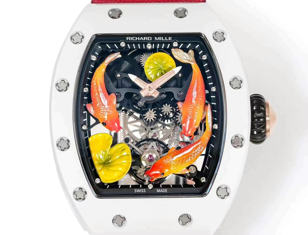 Best Replica Richard Mille RM S10 Koi Tourbillon Watch – Red Strap