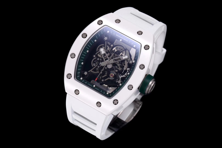 Richard Mille Replica RM 055 White Strap White Ceramic Material Case