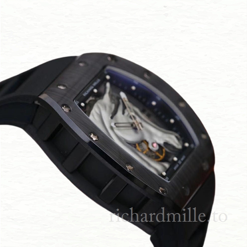 Richard Mille RM52-02 Mechanical Men Watch Stainless Steel Rubber Band