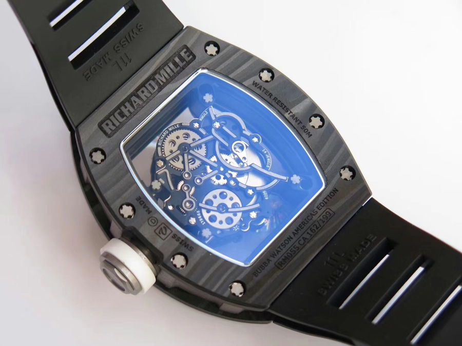 Richard Mille Replica RM 055 Black Rubber Strap White Inner Shadow