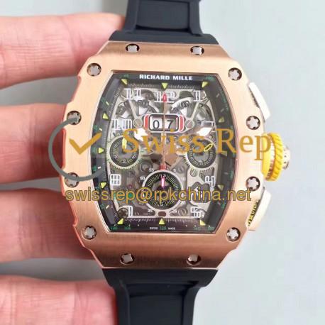 RM011-03 KVF V2 Rose Gold Black Skeleton Dial 7750