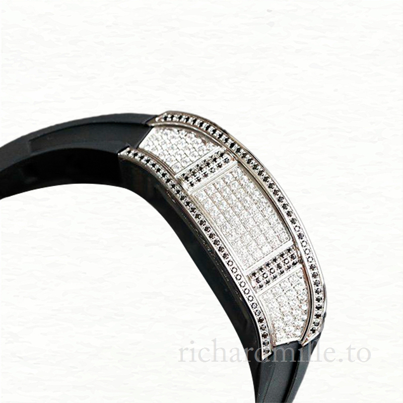 Richard Mille RM51-01 Ladies Mechanical Diamond Bezel Watch Rubber Band