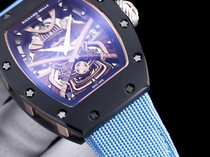 Richard Mille RM 047 Tourbillon Replica Samurai Design Watch – Carbon Case, Skeleton Dial