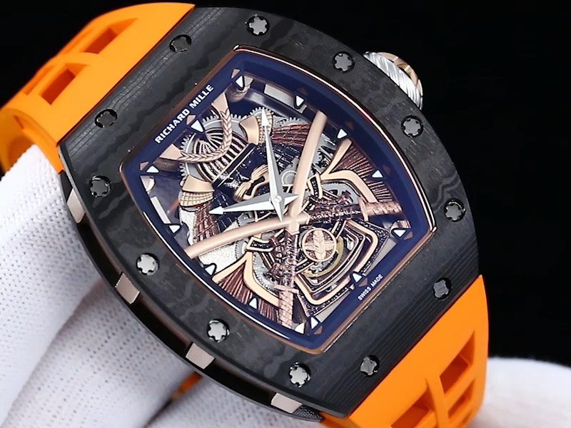 High-End Luxury Replica Richard Mille RM 47 Samurai Watch – Carbon Barrel Case, Swiss Tourbillon Movement