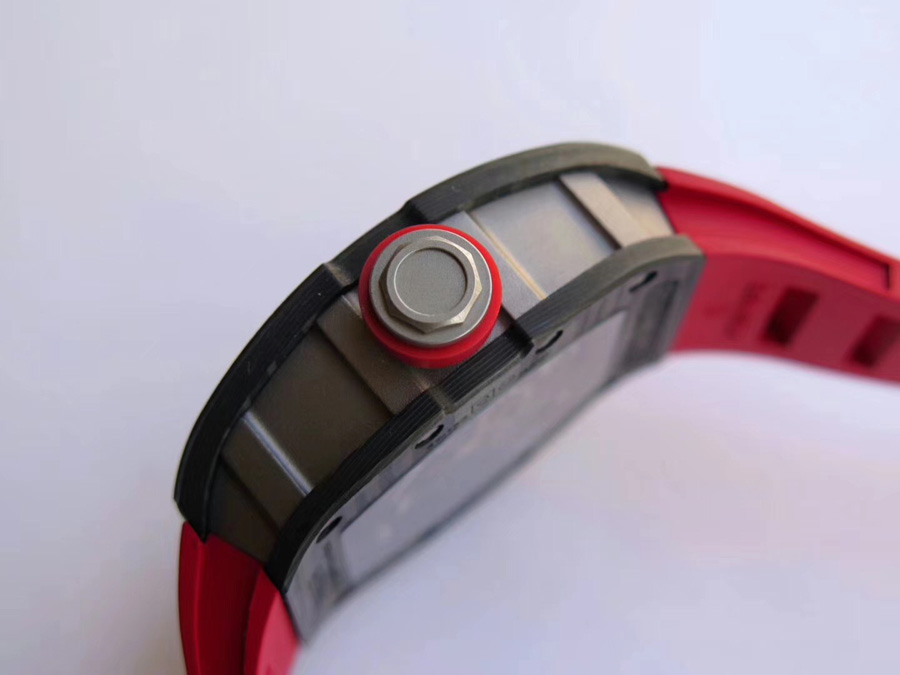 Richard Mille Replica RM 055 Red Rubber Strap Carbon Fiber Bezel