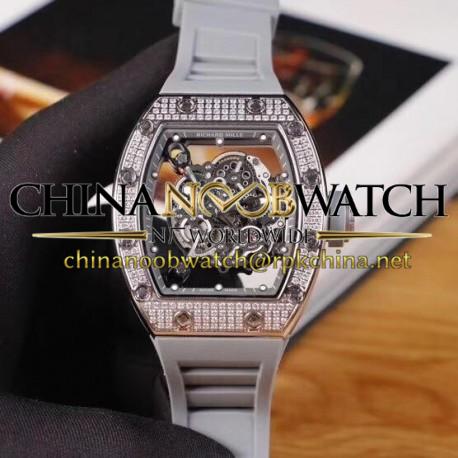 RM55 KVF SS &amp; Diamonds Grey Skeleton Dial M8215