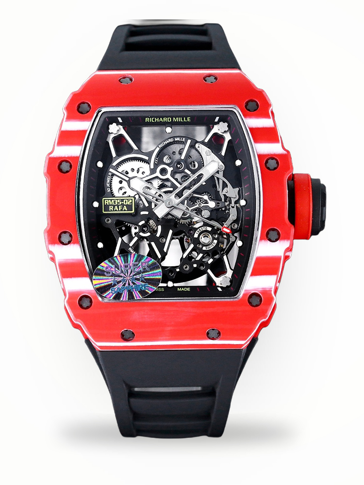 Richard Mille RM 35-02 Rafael Nadal Replica – Bold Red Case, Swiss Tourbillon Movement, Sport Watch For Men