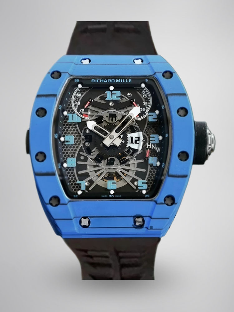 Replica Richard Mille RM022 Blue Carbon Skeleton Dial Automatic Movement 40x50mm