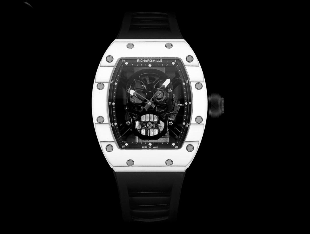 Richard Mille RM52-01 Skull Tourbillon Super Clone Replica Watch White Carbon TPT Skeleton Dial