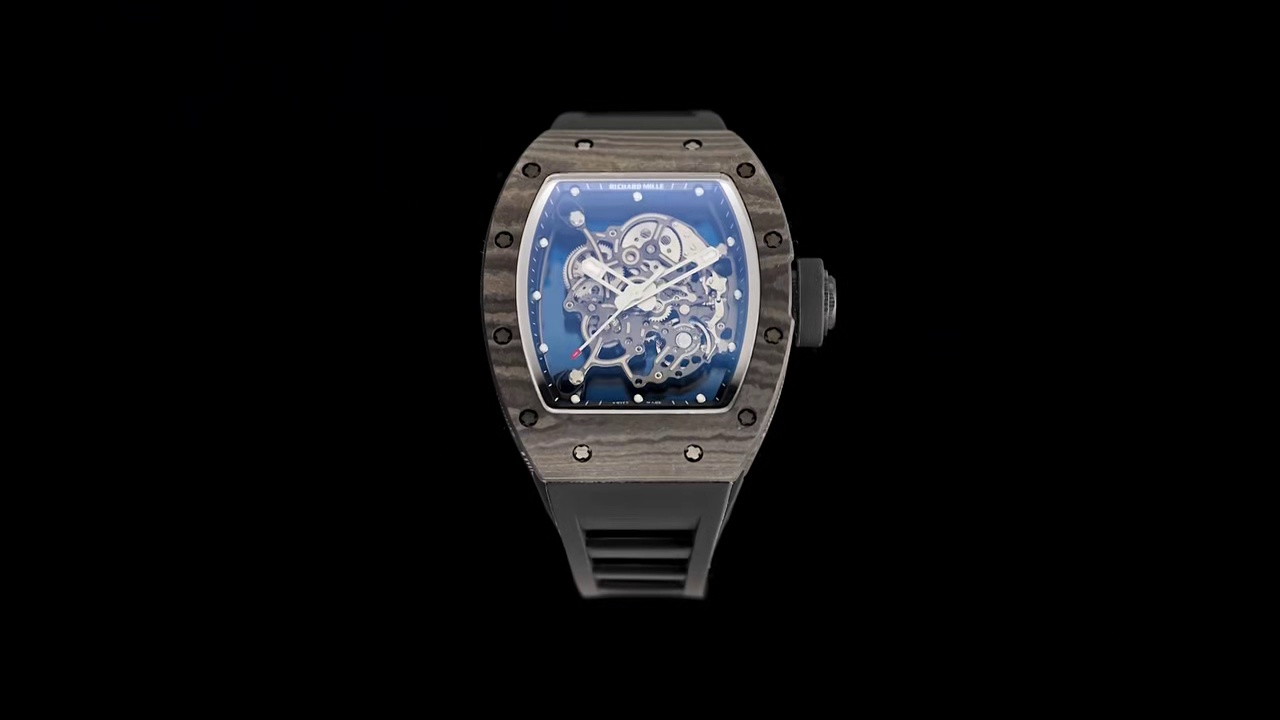 Swiss Replica Richard Mille RM55 – Super Clone with Carbon Fiber Case & Rubber Strap