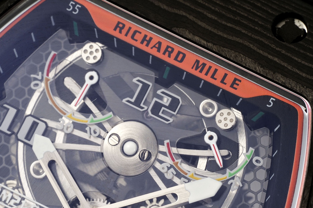 Best Richard Mille RM 21-02 Tourbillon Aerodyne Replica Watch - Orange Rubber Strap