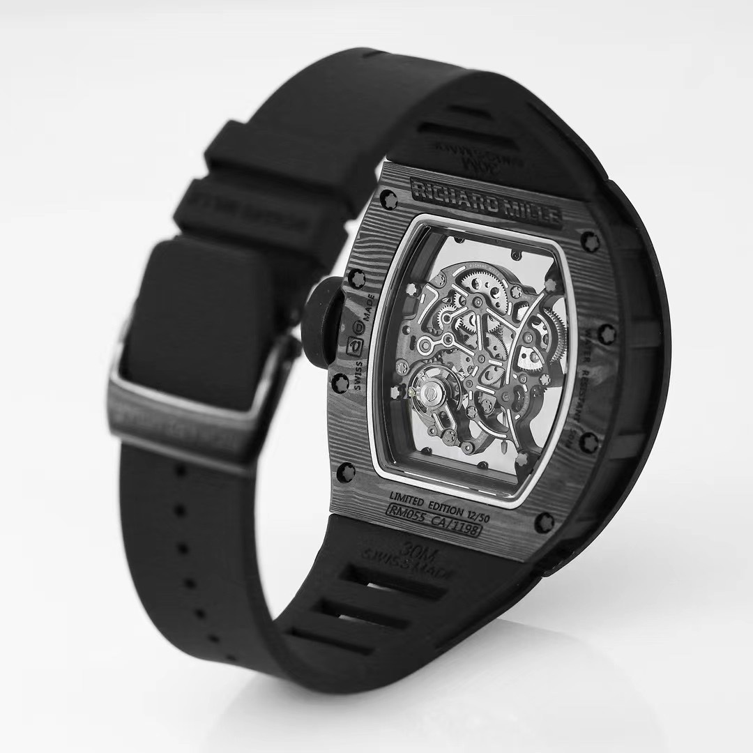 Replica Swiss RM055 Carbon Fiber Replica Watch – Skeleton Design