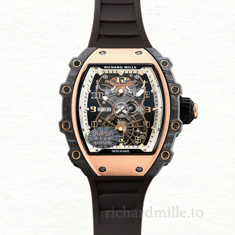 Richard Mille RM21-01 Men Automatic Rubber Band Arabic Numeral Transparent Dial