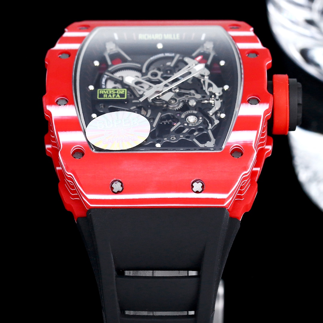 Richard Mille RM 35-02 Rafael Nadal Replica – Bold Red Case, Swiss Tourbillon Movement, Sport Watch For Men