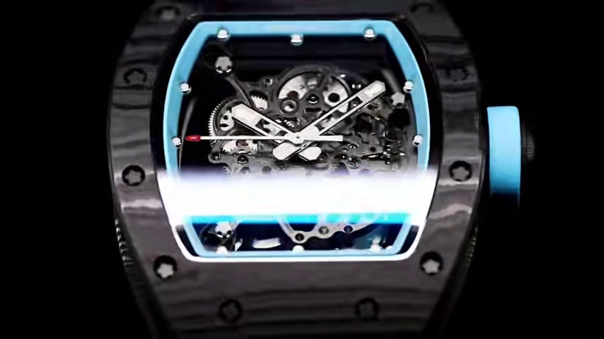 Swiss Replica Richard Mille RM 055 Yas Marina Circuit Watch – Skeleton Dial, Blue Rubber Strap, Ultimate Precision