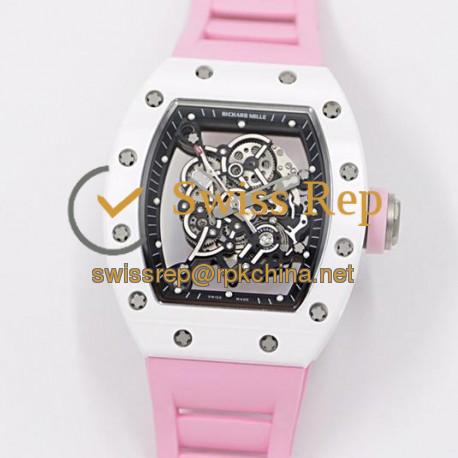 RM55 KVF V3 White Ceramic &amp; Titanium Black Dial Pink Rubber Strap M8215