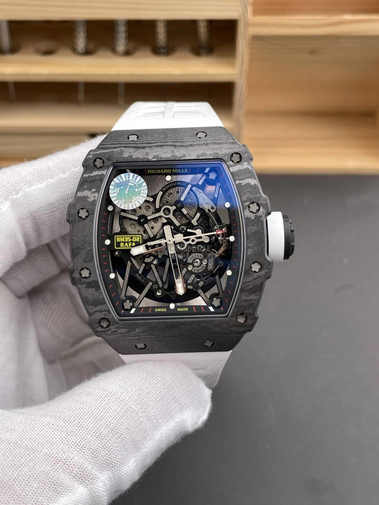 ZF Factory Richard Mille RM 35-02 Rafael Nadal Carbon Fiber Red Bezel V7 Super Clone Watch
