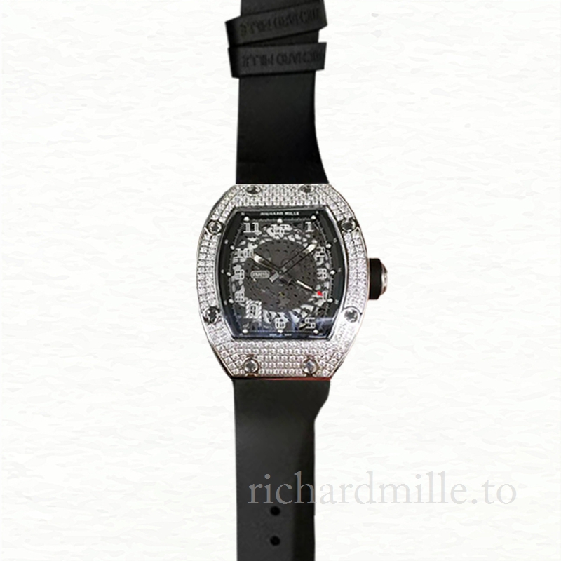 Richard Mille RM010 Men Mechanical Rubber Band Transparent Dial