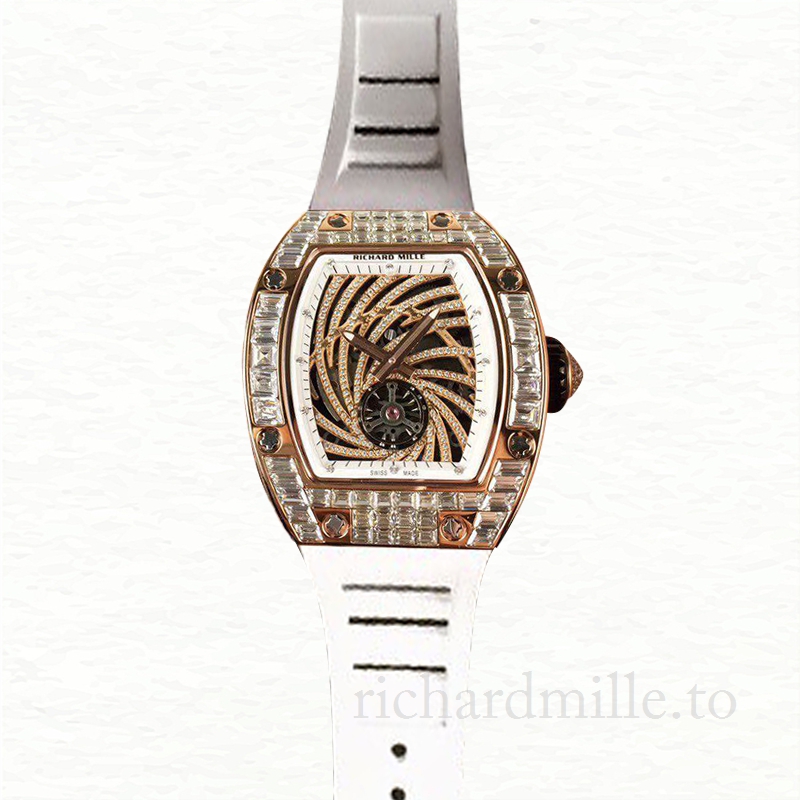 Richard Mille RM51-02 Mechanical Ladies Watch Transparent Dial Diamond Bezel