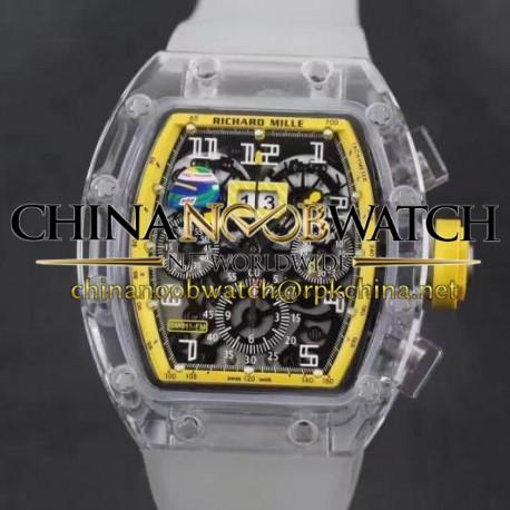 RM011-FM Shappire Yellow &amp; Skeleton Dial Swiss 7750