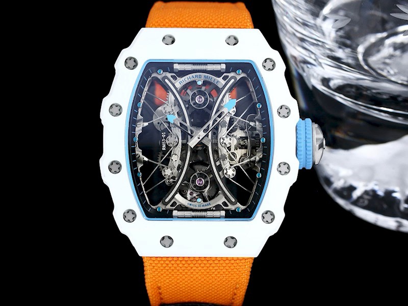Best Swiss Replica Richard Mille RM 53-01 Tourbillon – Premium Carbon TPT Case, Sporty Orange Strap, Skeleton Design